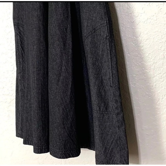 Andrea Jovine Dress 4 Women Black Pockets Charcoal Denim Fit & Flare Knee Length - Picture 7 of 7